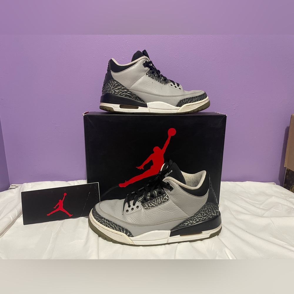 Jordan 3 wolf grey with box